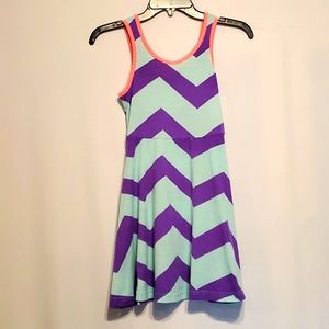 Cherry stix girls dress size 10-12 purple blue design